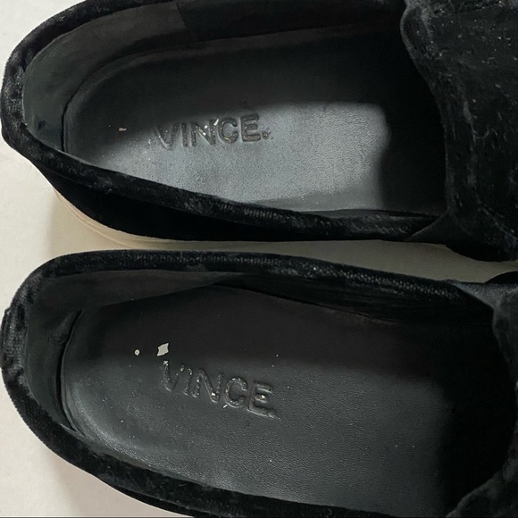 VINCE Black Velvet Platform Fashion Sneakers 7 - Picture 9 of 11